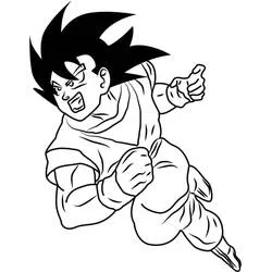 Malvorlage Son-Goku fliegt in den Kampf