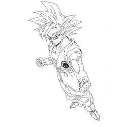 Malvorlage Son-Goku in Kampfhaltung