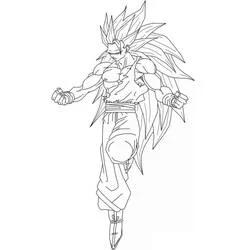 Malvorlage Son-Goku in der Super-Saiyajin-3-Verwandlung
