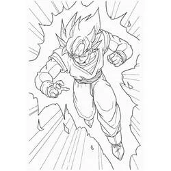 Malvorlage Son-Goku entfesselt seine Kraft als Super-Saiyajin