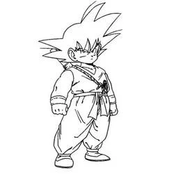 Malvorlage Son-Goku als Kind stehend