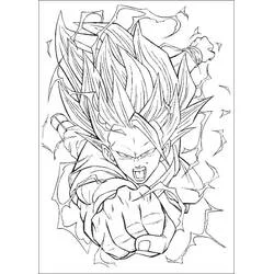 Malvorlage Son-Goku entfesselt seine Wut