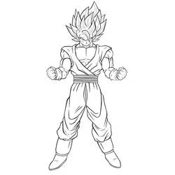 Malvorlage Son-Goku stehend im Super-Saiyajin-Modus