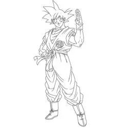 Malvorlage Son-Goku in Kampfhaltung