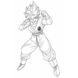Malvorlage Son-Goku in Kampfhaltung