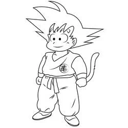 Malvorlage Son-Goku lächelnd als Kind