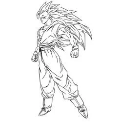 Malvorlage Son-Goku in Super-Saiyan-3-Pose
