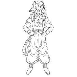 Malvorlage Son-Goku in Super-Saiyajin-4-Pose