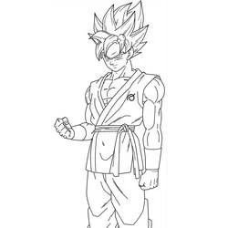 Malvorlage Son-Goku stehend als Super Saiyan