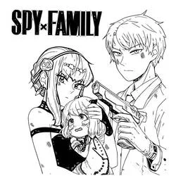 Malvorlage Loid, Yor und Anya aus Spy x Family