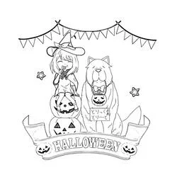 Malvorlage Anya Forger feiert Halloween mit Bond