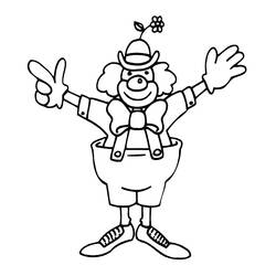Malvorlage Clown mit ausgebreiteten Armen