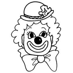 Malvorlage Lächelnder Clown mit Hut und Fliege