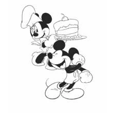 Malvorlage Mickey Mouse und Minnie Mouse beim Kochen Malvorlage Mickey Mouse und Minnie Mouse beim Kochen