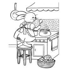 Malvorlage Kochender Hase am Herd Malvorlage Kochender Hase am Herd