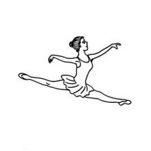 Malvorlage Tänzer bei einem Ballettsprung