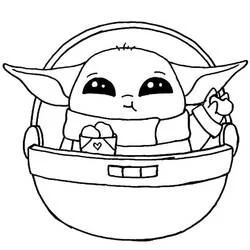 Baby Yoda - Kostenlose Ausmalbilder zum Ausdrucken