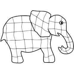 Malvorlage Elmer der Flickenelefant