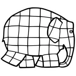Malvorlage Elmer der Patchwork-Elefant