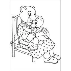 Malvorlage Little Brown Bear sitzt auf dem Schoß seiner Mutter