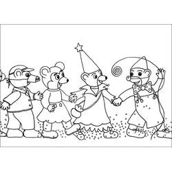 Malvorlage Little Brown Bear und Freunde im Kostüm
