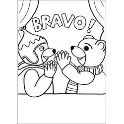 Malvorlage Little Brown Bear applaudiert mit einem Freund