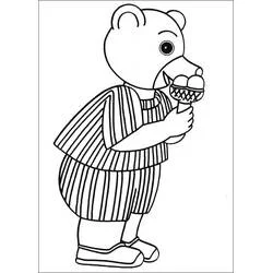 Malvorlage Little Brown Bear isst ein Eis