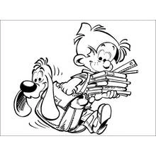 Malvorlage Billy und Buddy auf dem Weg zur Schule