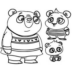 Malvorlage Amanda Panda mit Nico und Bodi
