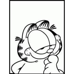 Malvorlage Garfield im Nahporträt