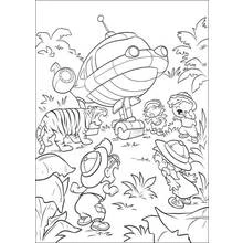 Malvorlage Little Einsteins treffen einen Tiger im Dschungel
