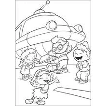 Malvorlage Little Einsteins versammelt bei ihrer Rakete