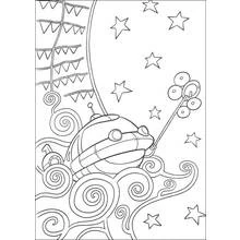 Malvorlage Little Einsteins Raumschiff zwischen Sternen und Wirbeln