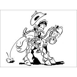 Malvorlage Lucky Luke reitet auf Jolly Jumper