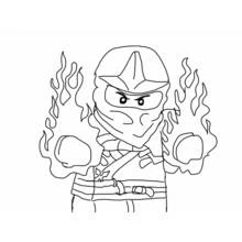 Malvorlage Ninjago Ninja mit flammenden Fäusten
