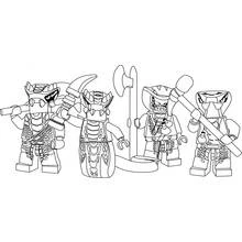 Malvorlage Ninjago Schlangenkrieger nebeneinander