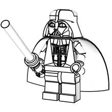 Malvorlage Lego Darth Vader mit Laserschwert