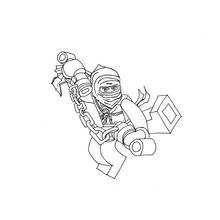 Malvorlage Ninjago Krieger mit Kettenwaffe