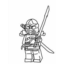 Malvorlage Ninjago Ninja mit einem großen Schwert