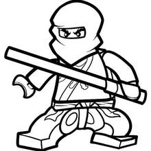 Malvorlage Cole mit einem Stab in Kampfhaltung