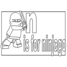 Malvorlage Ninjago-Ninja mit dem Buchstaben N