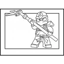 Malvorlage Cole in Kampfhaltung mit Waffe
