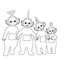 Malvorlage Teletubbies halten sich an den Händen