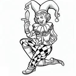 Harlekin - Kostenlose Ausmalbilder zum Ausdrucken
