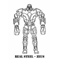 Malvorlage Roboter Zeus in Kampfhaltung