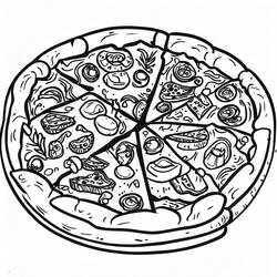 Pizza - Kostenlose Ausmalbilder zum Ausdrucken