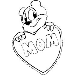 Malvorlage Mama Bär mit Herz
