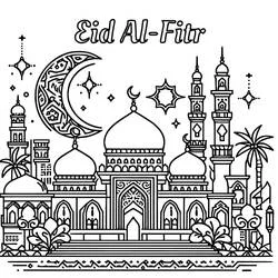 Eid al-Fitr - Kostenlose Ausmalbilder zum Ausdrucken