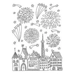 Feuerwerk - Kostenlose Ausmalbilder zum Ausdrucken