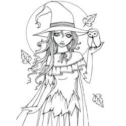 Halloween Hexe - Kostenlose Ausmalbilder zum Ausdrucken